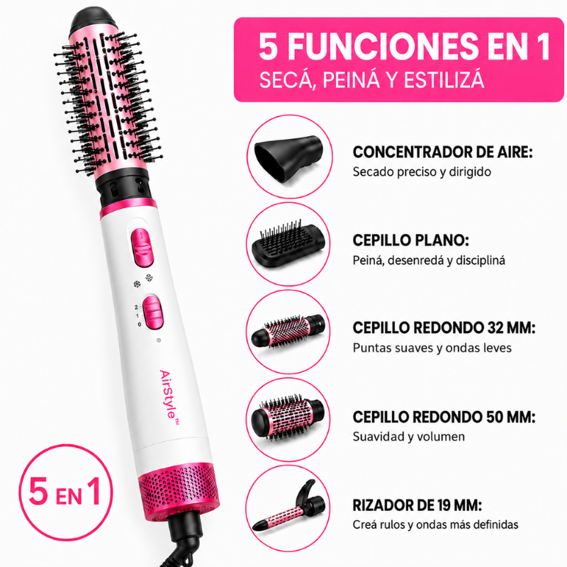 AirStyle™ – Cepillo Modelador 5 en 1